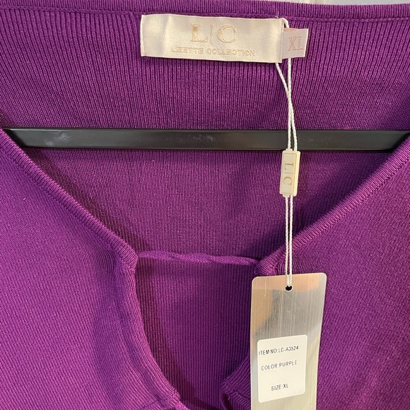 Lizette Collection Purple Lace Up Crop - XL - Picture 2 of 4